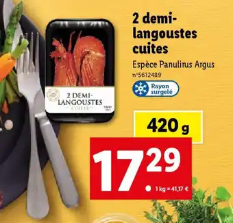 2 demi- langoustes cuites