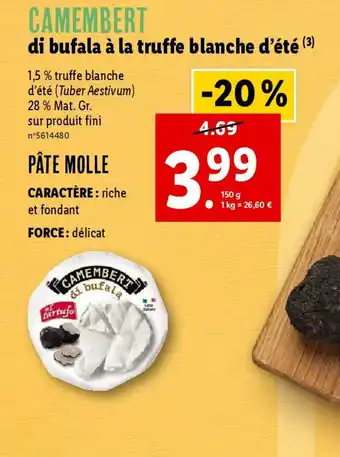Lidl CAMEMBERT offre
