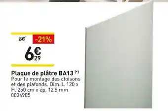 Weldom Plaque de plâtre ba13 offre
