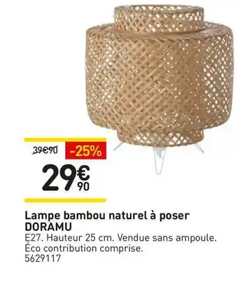 Weldom Lampe bambou naturel à poser doramu offre