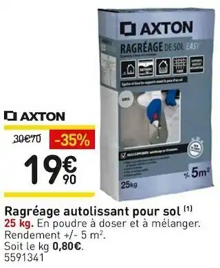 Weldom Axton ragréage autolissant pour sol offre