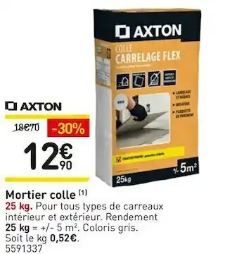 Weldom Axton mortier colle offre