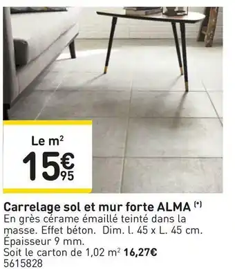 Carrelage sol et mur forte alma