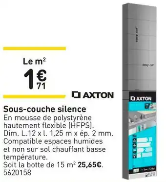 Weldom Axton sous-couche silence offre