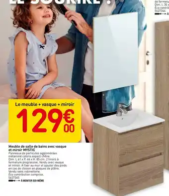 Weldom Mystic meuble de salle de bains avec vasque et miroir offre