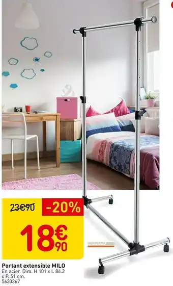 Weldom Milo portant extensible offre