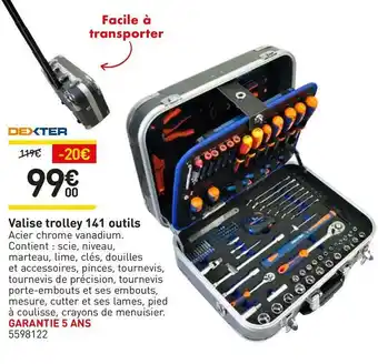 Dexter valise trolley 141 outils