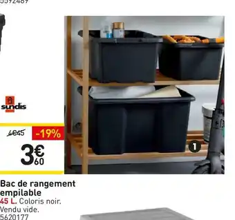 Weldom Sundis bac de rangement empilable offre