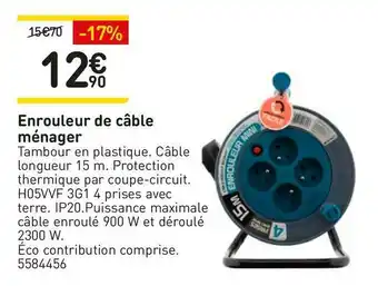 Weldom Enrouleur de câble ménager offre