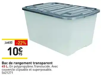 Bac de rangement transparent