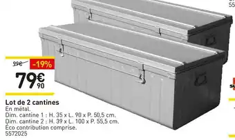 Weldom Lot de 2 cantines offre