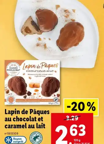 Lidl Lapin de Pâques au chocolat et caramel au lait offre