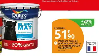 Mr Bricolage Kärcher peinture murs et plafonds mat 10 l + 2l gratuits offre