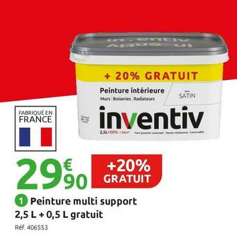 Mr Bricolage Inventiv peinture multi support 2,5 l + 0,5 l gratuit offre