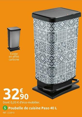 Mr Bricolage Poubelle de cuisine paso 40 l offre