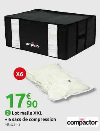 Mr Bricolage Compactor lot malle xxl + 6 sacs de compression offre