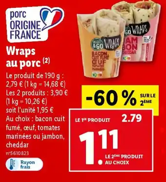 Lidl Wraps au porc (2) offre