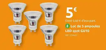 Mr Bricolage Xanlite lot de 5 ampoules led spots gu10 offre