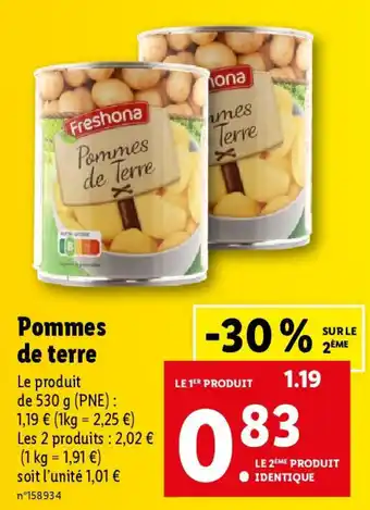 Lidl Pommes de terre offre