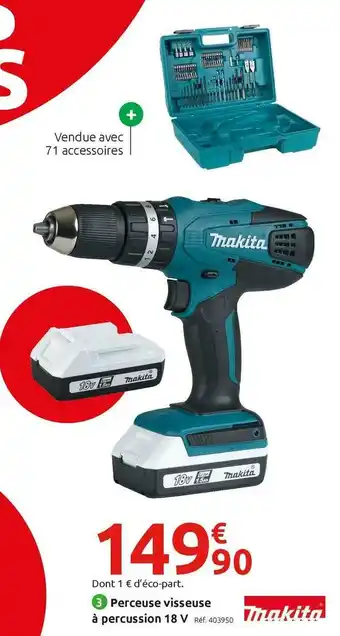 Mr Bricolage Makita perceuse visseuse à percussion 18 v offre