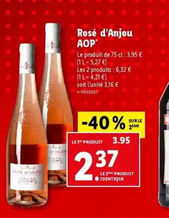 Lidl Rosé d'Anjou AOP* offre