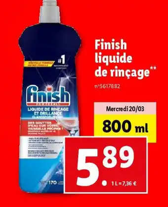 Lidl Finish liquide de rinçage** offre