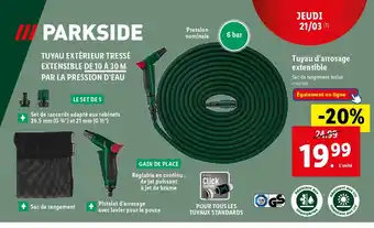 Lidl TUYAU EXTÉRIEUR TRESSÉ EXTENSIBLE offre