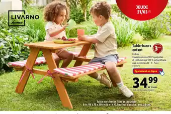 Lidl Table avec bancs offre