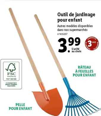 Lidl Outil de jardinage pour enfant offre