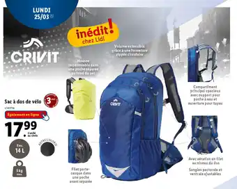 Lidl Sac à dos de vélo 3 offre