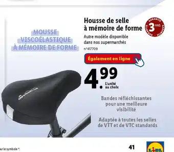 Lidl Housse de selle à mémoire de forme 3 offre