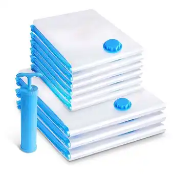 Brico Cash VOUNOT Sac de rangement sous vide aspirateur avec pompe Lot de 10pcs offre