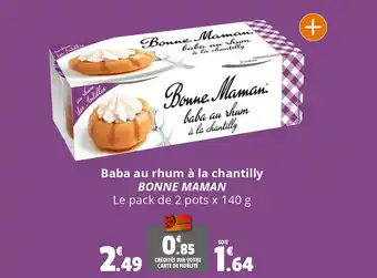 Coccinelle Supermarché Baba au rhum à la chantilly BONNE MAMAN offre