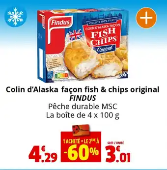 Coccinelle Supermarché Colin d'Alaska façon fish & chips original FINDUS offre