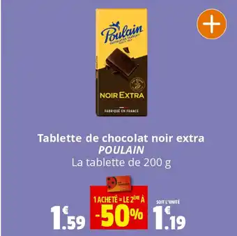 Coccinelle Supermarché Tablette de chocolat noir extra POULAIN La tablette de 200 g offre