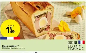 Carrefour Contact Pâté en croûte (3) Médaillon d'oeuf et cornichon. offre