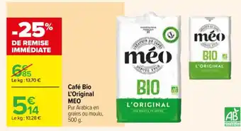 Carrefour Contact Café Bio L'Original MEO offre