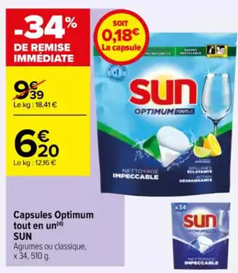 Carrefour Contact Capsules Optimum tout en un(d) SUN offre