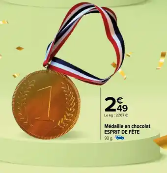 Carrefour Market Médaille en chocolat ESPRIT DE FÊTE 90 g. offre