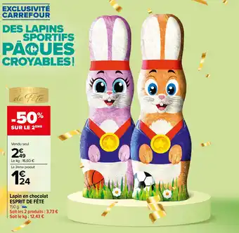 Carrefour Market Lapin en chocolat ESPRIT DE FÊTE offre