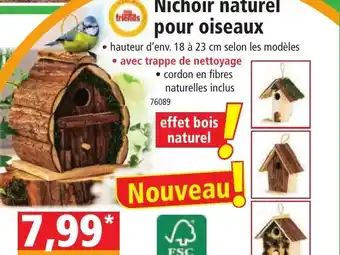 Norma Nichoir naturel pour oiseaux offre