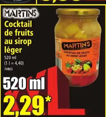 Norma MARTINS Cocktail de fruits au sirop léger offre