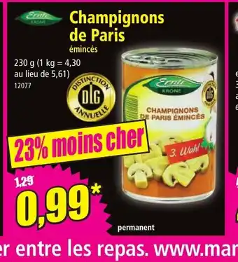 Norma Champignons de Paris offre