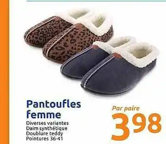 Action Pantoufles Femme offre