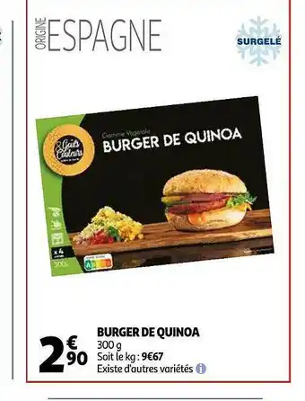 Auchan Burger De Quinoa offre