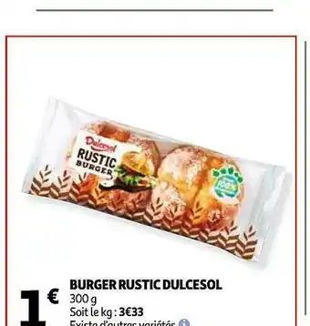Auchan Burger Rustic Dulcesol offre