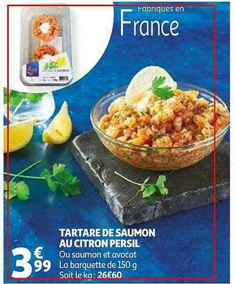 Auchan Tartare De Saumon Au Citron Persil offre