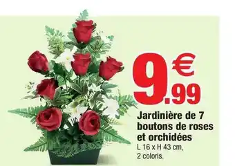 Bazarland Jardinière De 7 Boutons De Roses Et Orchidées offre