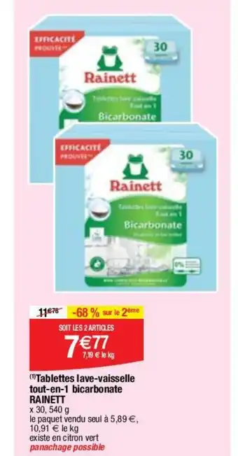 Migros Tablettes lave-vaisselle tout-en-1 bicarbonate RAINETT offre