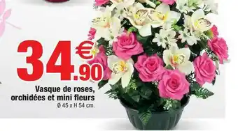 Bazarland Vasque De Roses Orchidées Et Mini Fleurs offre